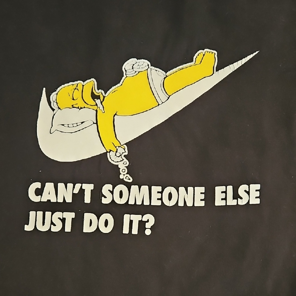 Homer Simpson Nike logo 'Can't someone else Just do it?' graphic tee Lg. - Picture 2 of 7